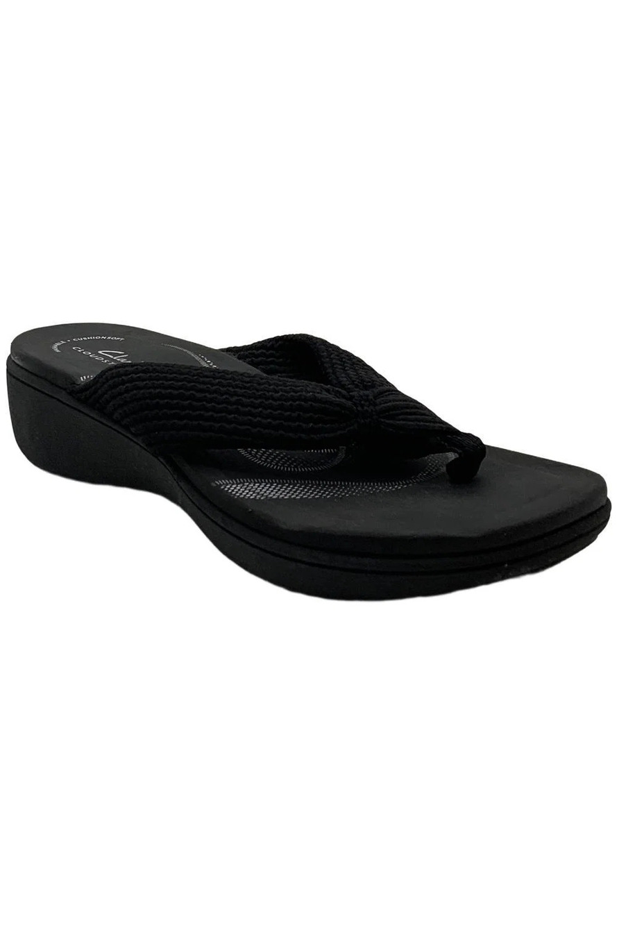 Clarks Women's Breeze Rae Erin Slide Sandals Black - Wide